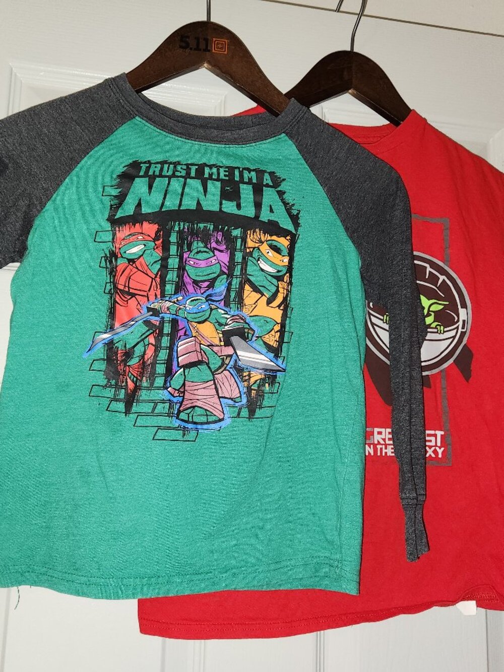 Boys TMNT & Star Wars Mandalorian Shirts Size Small 6-7 Graphic Tees